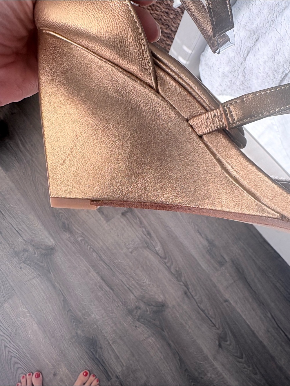 Tamara Mellon Rose Gold Strappy Block Heel Sandals - Picture 5 of 8
